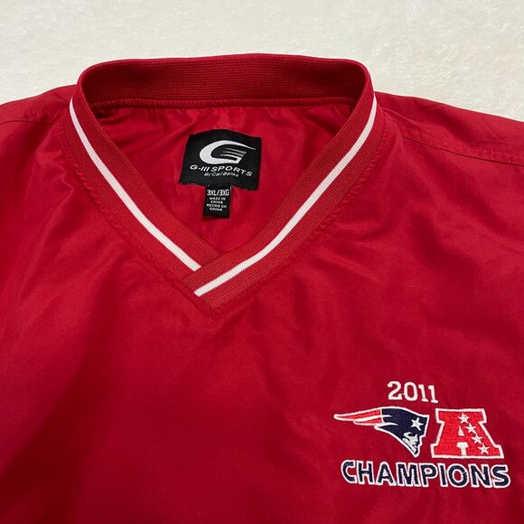 NFL Football New England Patriots Red Coach Jacket 2011 AFC Champions Men's 3XL - Picture 3 of 10